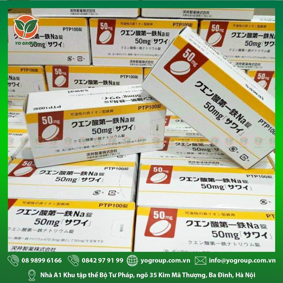 VIÊN UỐNG BỔ SUNG SẮT SAWAI PTP100 50MG - NHẬT vie n uo ng bo sung sa t sawai ptp100 50mg nha t