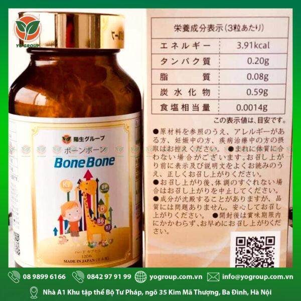 VIÊN UỐNG TĂNG CHIỀU CAO VÀ PHÒNG CHỐNG LOÃNG XƯƠNG BONE BONE