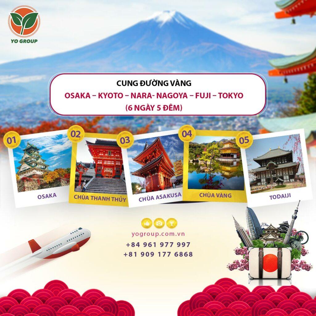 CUNG ĐƯỜNG VÀNG OSAKA – KYOTO – NARA- NAGOYA – FUJI – TOKYO (6 NGÀY 5 ĐÊM)