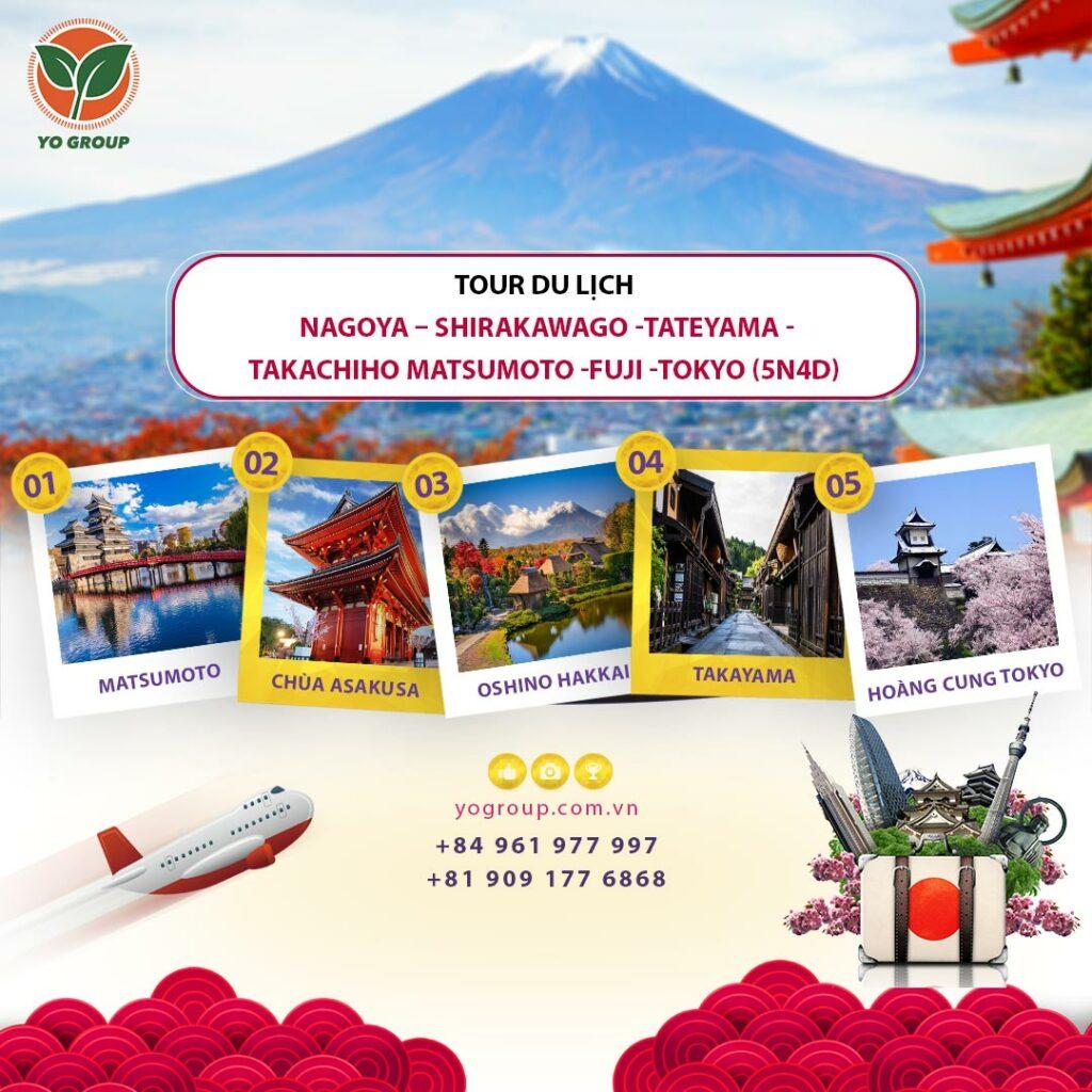 NAGOYA – SHIRAKAWAGO -TATEYAMA -TAKACHIHO MATSUMOTO -FUJI -TOKYO (5N4D)